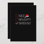 Nice Naughty Seriously Christmas Modern Style シーズンカード (正面/裏面)