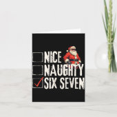 Nice Naughty Six Seven Brainrot Meme 67 Santa Funn カード (正面)