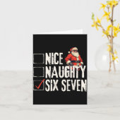 Nice Naughty Six Seven Brainrot Meme 67 Santa Funn カード (黄色い花)