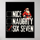 Nice Naughty Six Seven Brainrot Meme 67 Santa Funn ポスター (正面)