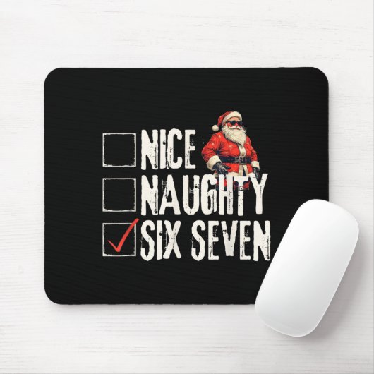 Nice Naughty Six Seven Brainrot Meme 67 Santa Funn マウスパッド (マウス)