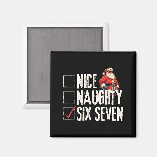 Nice Naughty Six Seven Brainrot Meme 67 Santa Funn マグネット (正面/裏面)