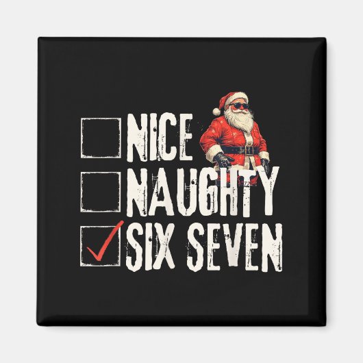 Nice Naughty Six Seven Brainrot Meme 67 Santa Funn マグネット (正面)