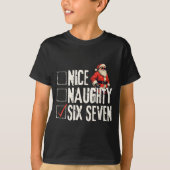 Nice Naughty Six Seven Brainrot Meme 67 Santa Funn Tシャツ (正面)