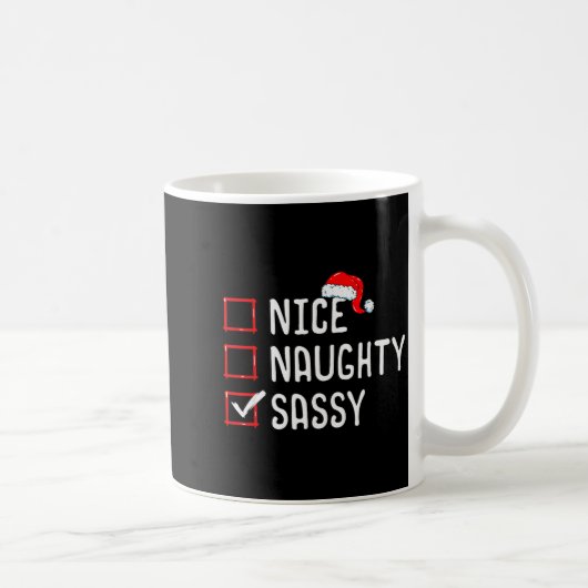 Nice Naughty Sy Christmas List コーヒーマグカップ (右)