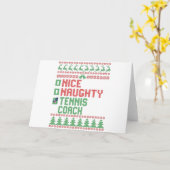 Nice Naughty Tennis Coach Christmas Matching Gift カード (黄色い花)