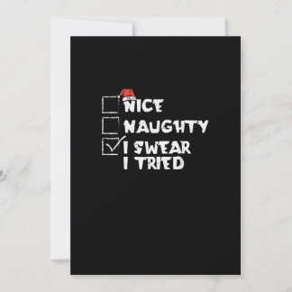 Nice Naughty Tried My Best Holiday Humor シーズンカード