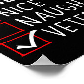 Nice Naughty Veteran Christmas List Santa Military ポスター (角)