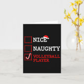 Nice Naughty Volleyll Player Christmas Santa Funny カード (黄色い花)
