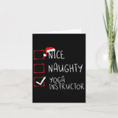 Nice Naughty Yoga Instructor Christmas List Santa  カード (正面)
