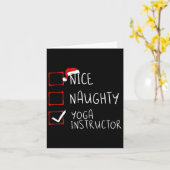 Nice Naughty Yoga Instructor Christmas List Santa  カード (黄色い花)