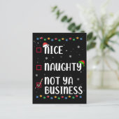 Nice Not いけな Ya Business Santaのクリスマスリスト ポストカード (スタンド正面)