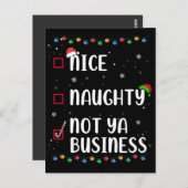 Nice Not いけな Ya Business Santaのクリスマスリスト ポストカード (正面/裏面)