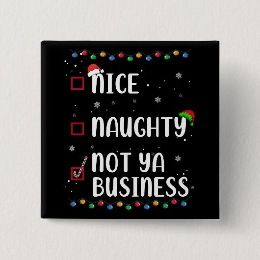 Nice Not いけな Ya Business Santaのクリスマスリスト 缶バッジ (正面)