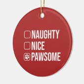 Nice Pawsomeいけな Christmas List Dog Photo セラミックオーナメント (左)