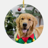 Nice Pawsomeいけな Christmas List Dog Photo セラミックオーナメント (裏面)