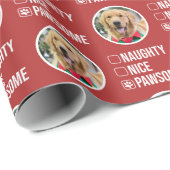 Nice Pawsomeいけな Christmas List, Dog Photo ラッピングペーパー (ロールコーナー)