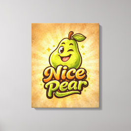 Nice Pear - Feelin Fruity - Foodie Fiends キャンバスプリント