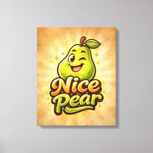 Nice Pear - Feelin Fruity - Foodie Fiends キャンバスプリント (正面)