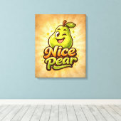 Nice Pear - Feelin Fruity - Foodie Fiends キャンバスプリント (インサイチュ (ウッドフロア))