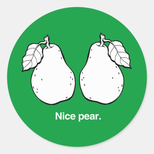 NICE PEAR - WHITE -.png ラウンドシール (正面)