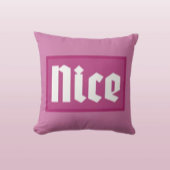 Nice Pink Box Typography Throw Pillow クッション