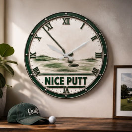 Nice Putt Golf Golfer Gift ラージ壁時計
