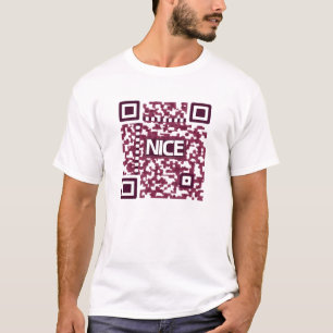NICE QRコードTシャツ モダンなテクノロジーファッションのステートメント Tシャツ