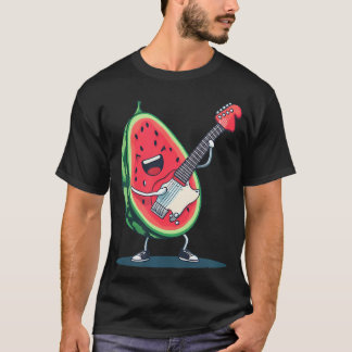 Nice Rock Melon Outfit With Cool Electric Guitar C Tシャツ