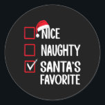 Nice Santa's いけな Christmas List Santa ラウンドシール<br><div class="desc">Nice Santa's いけな Christmas List Santa</div>