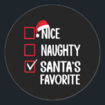 Nice Santa's いけな Christmas List Santa ラウンドシール<br><div class="desc">Nice Santa's いけな Christmas List Santa</div>