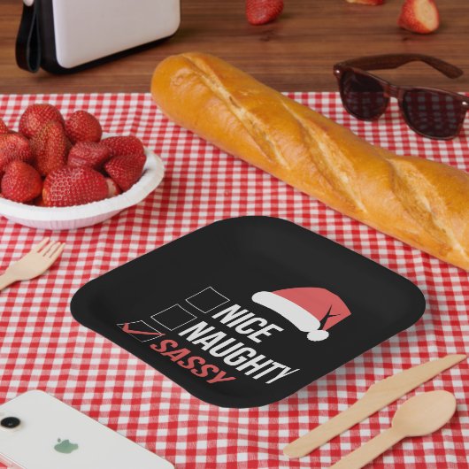Nice Sassyいけな Christmas List ペーパープレート (ピクニック)