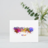 Nice skyline in watercolor ポストカード (スタンド正面)