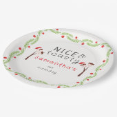 Nice S'mores Marshmallows Kids Xmas Birthday Party ペーパープレート (アングル)