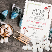 Nice S'mores Marshmallows Kids Xmas Birthday Party 招待状
