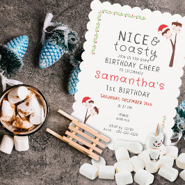 Nice S'mores Marshmallows Kids Xmas Birthday Party 招待状