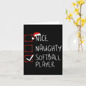 Nice Softball Player Christmas List Santa カード (黄色い花)