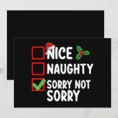 Nice Sorry Not Christmasいけな List Holiday 招待状 (正面/裏面)