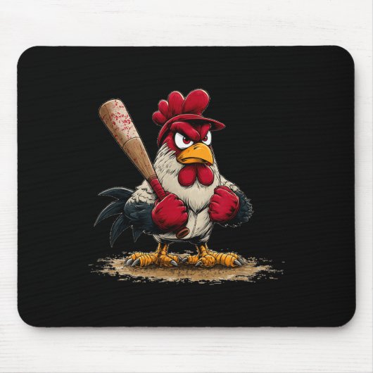 Nice Srt Rooster Look For Baseball And Bat Lovers マウスパッド (正面)
