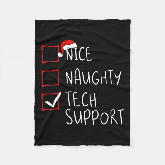 Nice Tech いけな Support Christmas Customer Service フリースブランケット (正面)