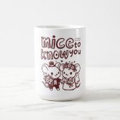 "Nice to Know You" Doodle Coffee Mug - Cute Social コーヒーマグカップ (中央)