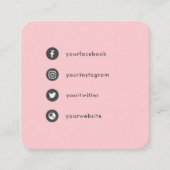 Nice to Meet Youソーシャルメディア赤面ピンクデートすること スクエア名刺 (正面)