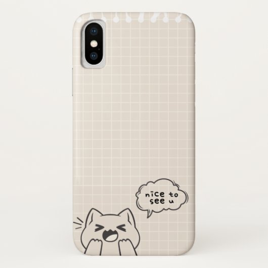 Nice to See You: 愛らしい猫の会話デザイン Case-Mate iPhoneケース (裏面)