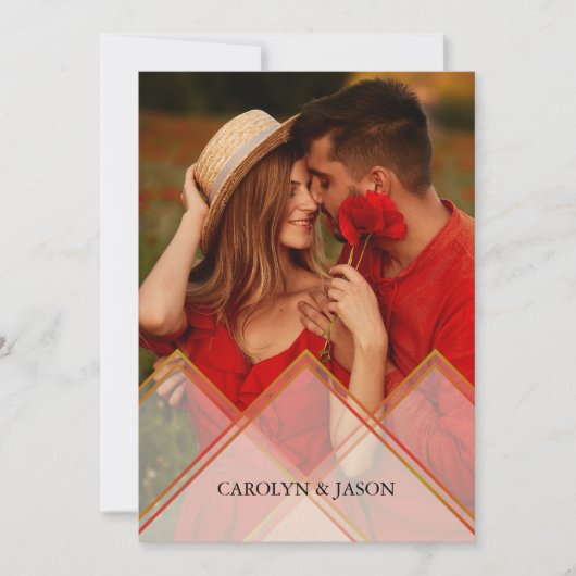 Nice Transparency Effect Romantic Couple Photo 招待状 (正面)