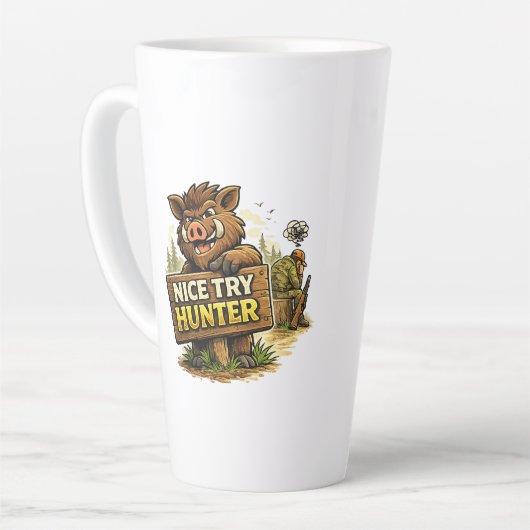 Nice Try Hunter カフェラテマグ (左アングル)
