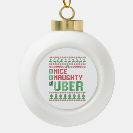 Nice Uberいけな Christmasおもしろい Matching Gift セラミックボールオーナメント (正面)