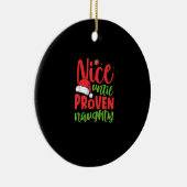 Nice Until Proven Naughty Christmas セラミックオーナメント (右)