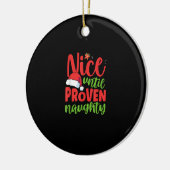Nice Until Proven Naughty Christmas セラミックオーナメント (左)