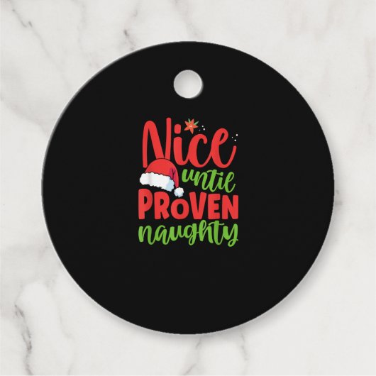 Nice Until Proven Naughty Christmas フェイバータグ (正面)