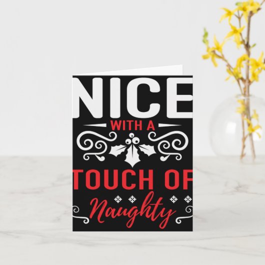 Nice With A Touch Of Naughty T Shirt  カード (黄色い花)